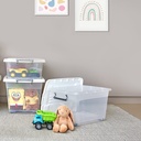 CAJA MEGAUTIL CON RUEDAS 25 L X 6 UND TRANSPARENTE GRIS