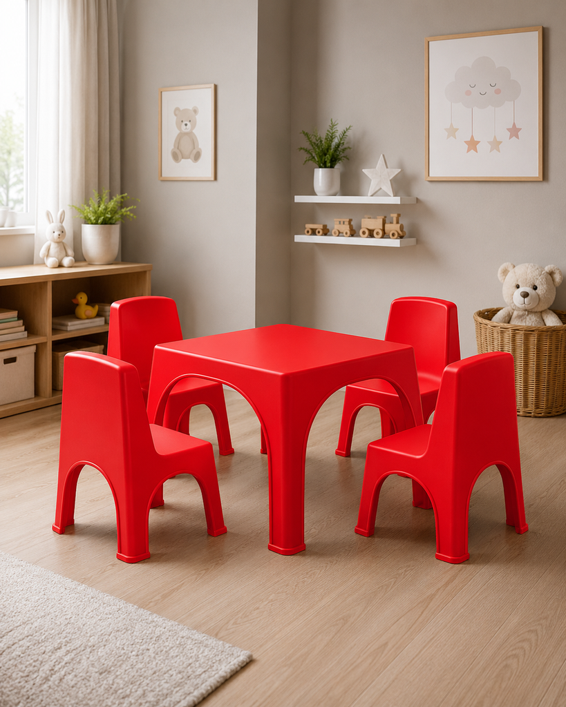 MESA INFANTIL MINIKIN X 8 UND ROJA