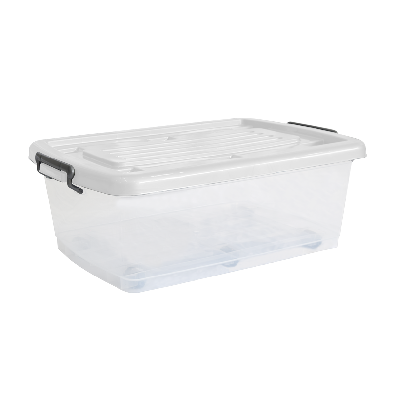 CAJA MEGAÚTIL 30 L X 6 UND TRANSPARENTE BLANCA