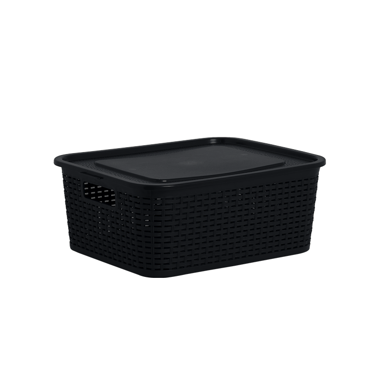CANASTA RATTAN ECORED 8 L X 12 UND NEGRO