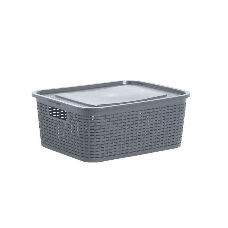 CANASTA RATTAN ECORED 8 L X 12 UND GRIS