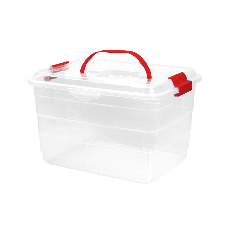 CAJA FANTASIA 14 L X 12 UND TRANSPARENTE ROJO