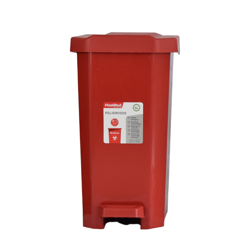 PAPELERA ISAC INSTITUCIONAL 55 L X 6 UND ROJO