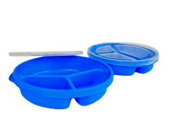 [03534/AZUL CLARO] PORTACOMIDAS 3 DIVISIONES X 24 UND AZUL