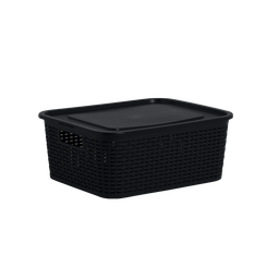 [02496/NEGRO] CANASTA RATTAN ECORED 8 L X 12 UND NEGRO