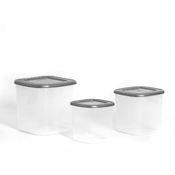[06580/GRIS PLATA] CONTENEDOR MULTIUSOS SET X 3 X 12 UND GRIS PLATA