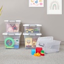 CAJA MEGAUTIL CON RUEDAS 25 L X 6 UND TRANSPARENTE AZUL