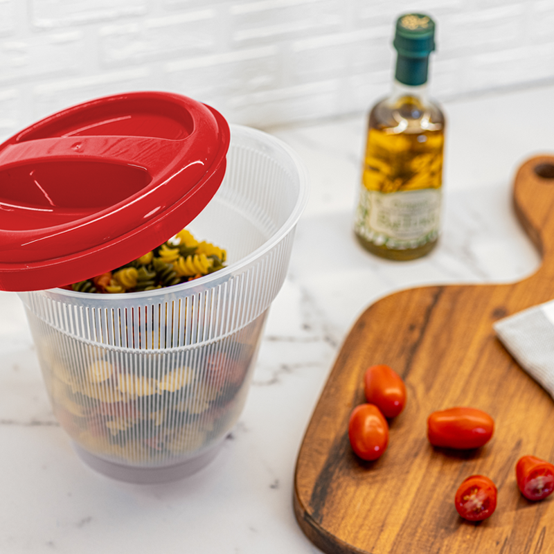 JARRA ESCURRIDORA FANTÁSTICA 2 L X 18 UND TRANSPARENTE ROJA