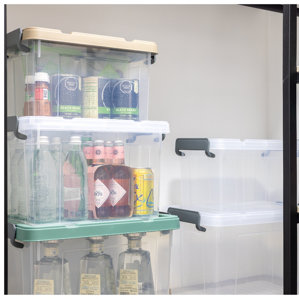 CAJA ORGANIZADORA TITÁN 16 L X 18 UND TRANSPARENTE