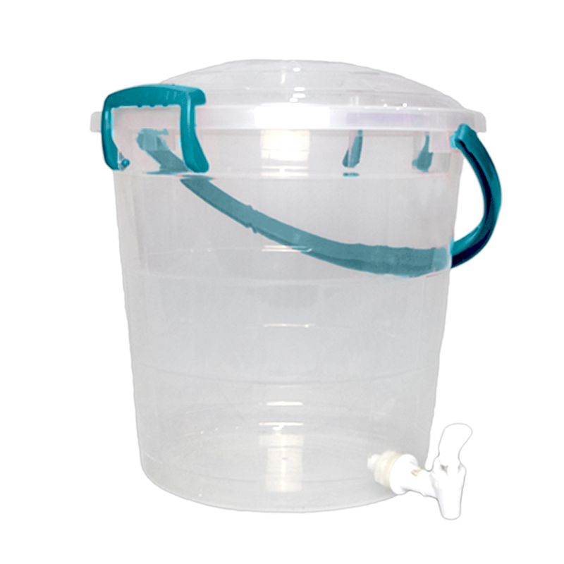 BALDE FANTASIA C/CANILLA 15 L X 12 UND TRANSPARENTE AZUL