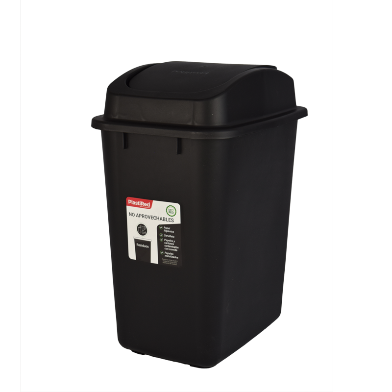 PAPELERA VAIVEN ESENCIAL 40L X 12 UND NEGRA