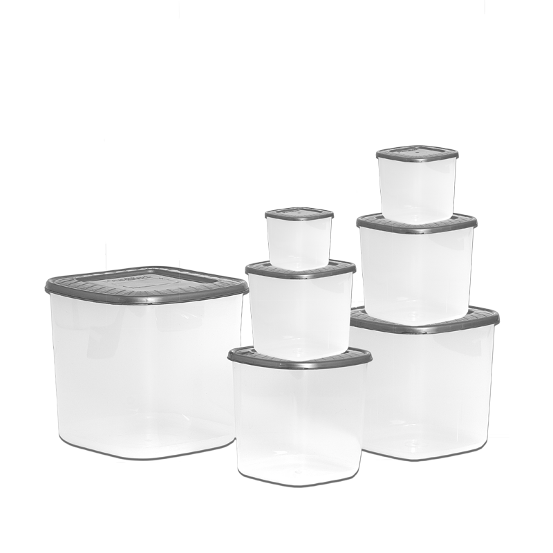 CONTENEDOR MULTIUSOS SET X 7 X 6 UND GRIS PLATA