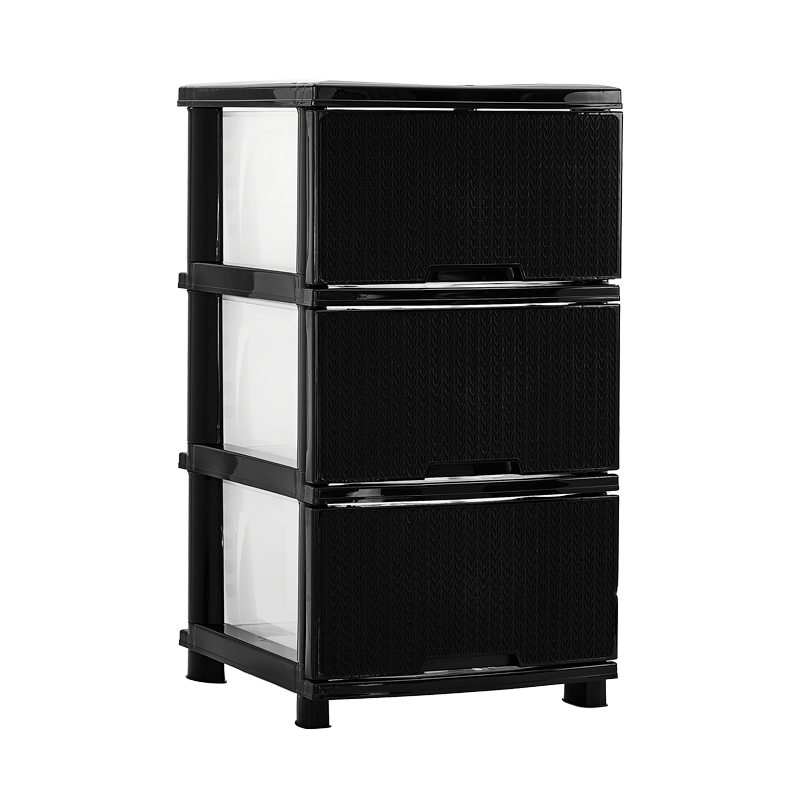 MUEBLE ORGANIZADOR RATTAN X3 X 2 UND NEGRO