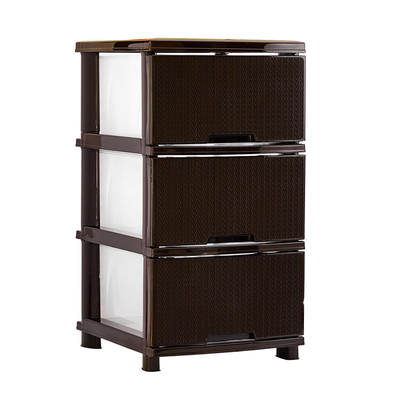 MUEBLE ORGANIZADOR RATTAN X3 CAFÉ  X 2 UND CAFE