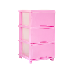 [08543/ROSA PASTEL] MUEBLE ORGANIZADOR LISO X3 ROSADO X 2 UND ROSA PASTEL